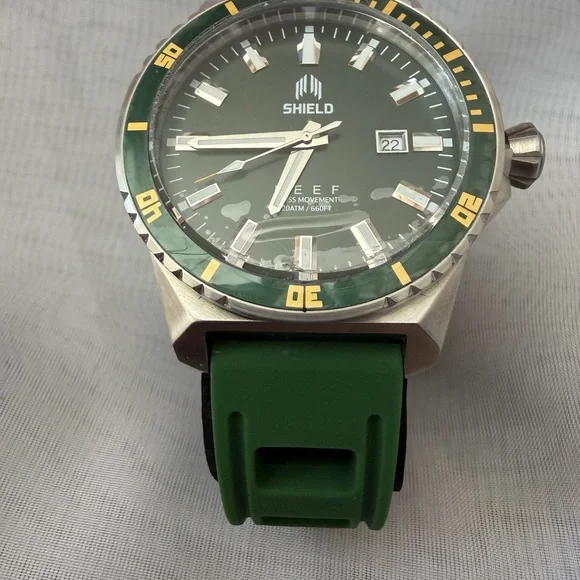 Shield Diving Watch with Green Band